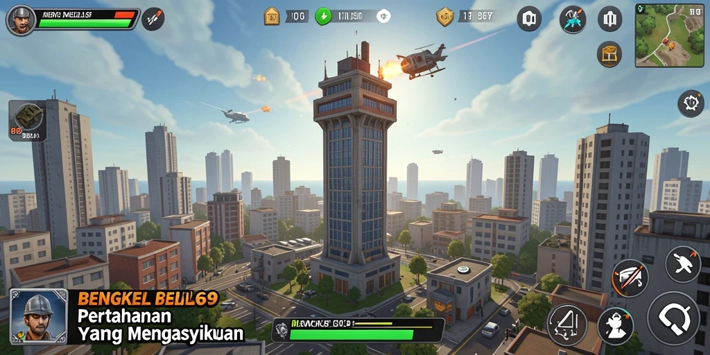 Screenshot dari gameplay BENGKEL69 menampilkan serangan mendebarkan di medan perang.