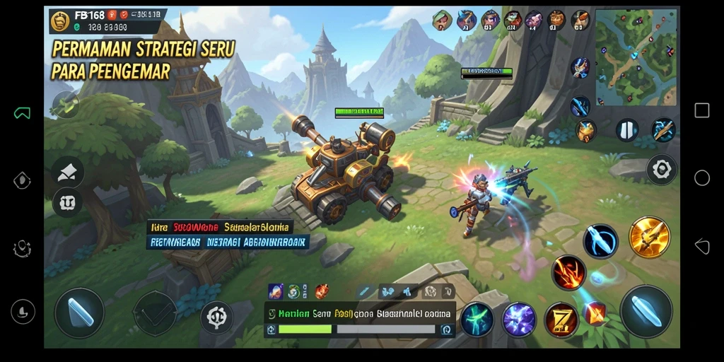 Screenshot utama FB168 menampilkan aksi gameplay strategi yang intens.