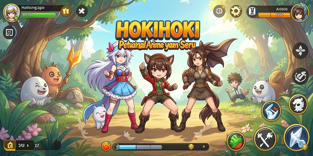 Screenshot HOKIHOKI menampilkan aksi seru dalam petualangan Anime.