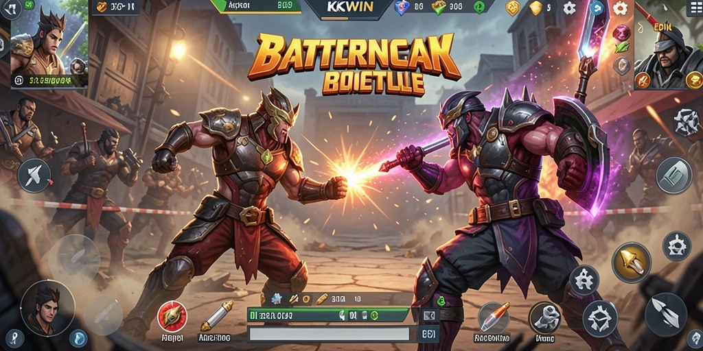 Tampilan gameplay seru dan mendebarkan di KKWIN Battle Royale.