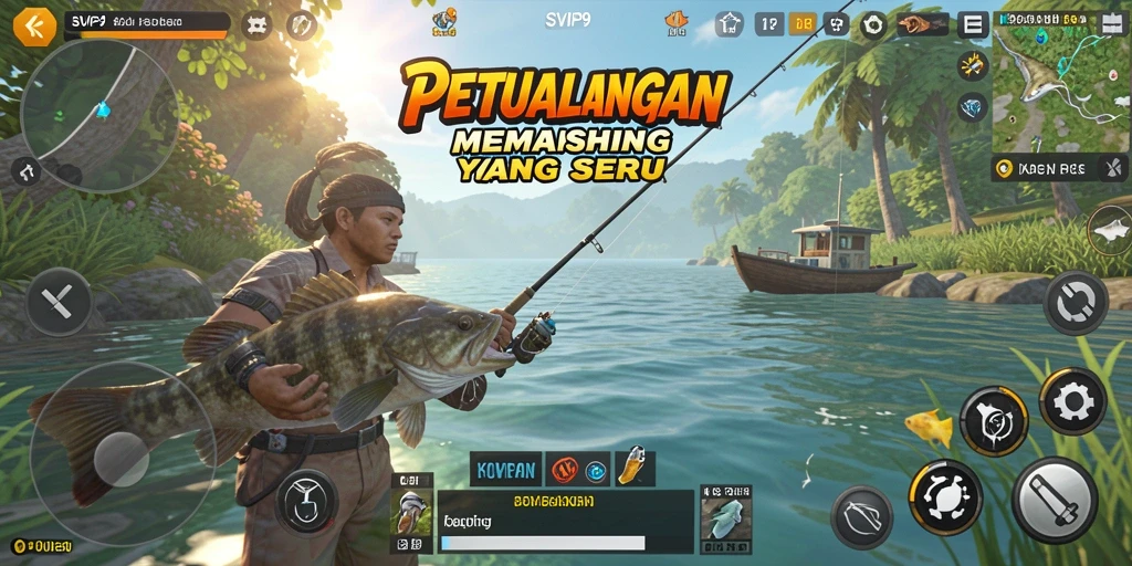 Tangkapan ikan besar dalam gameplay SVIP9 yang mendebarkan.